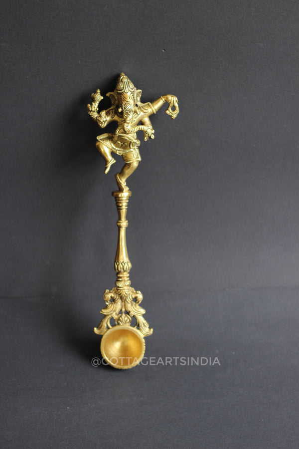 Brass Ganesha Pooja spoon