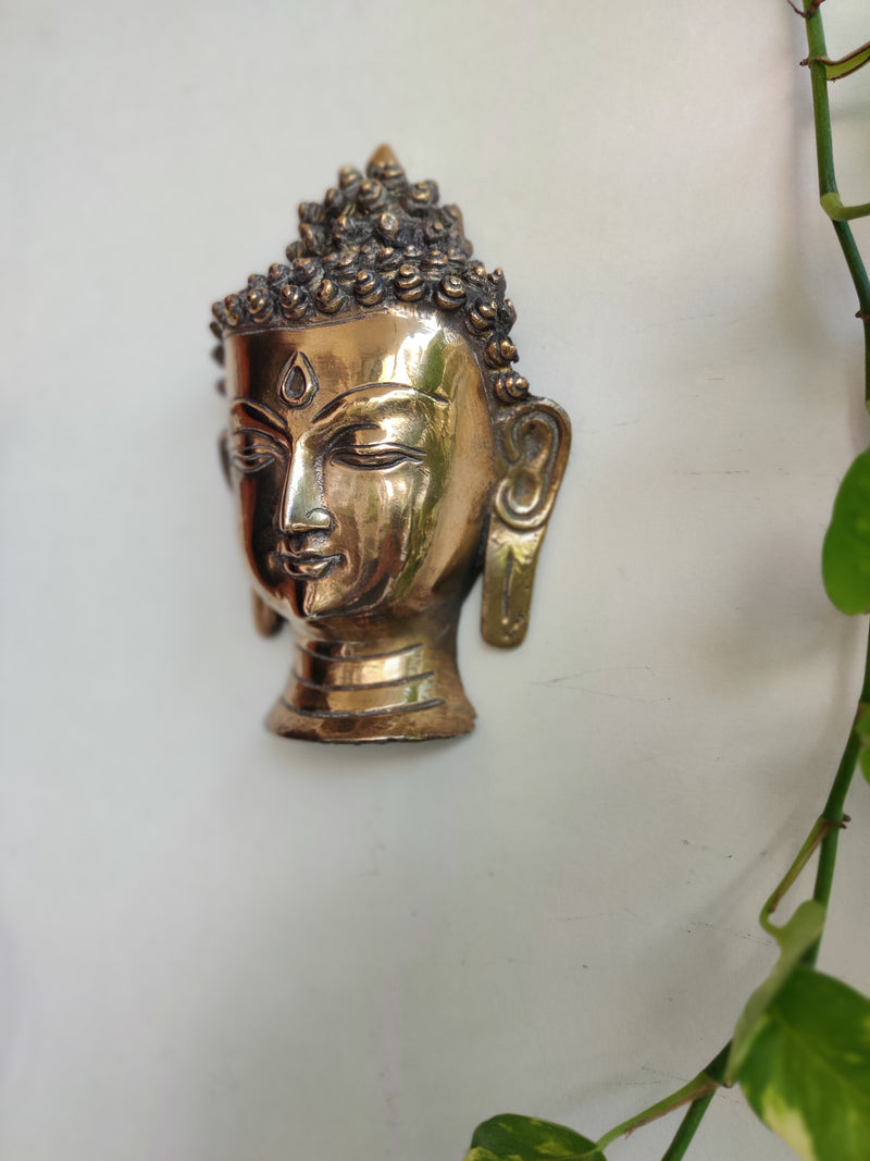Wall Hanging Brass Buddha Mask