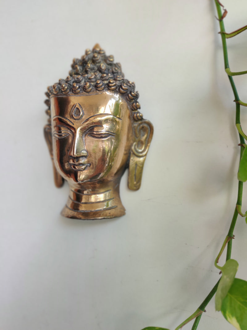 Wall Hanging Brass Buddha Mask