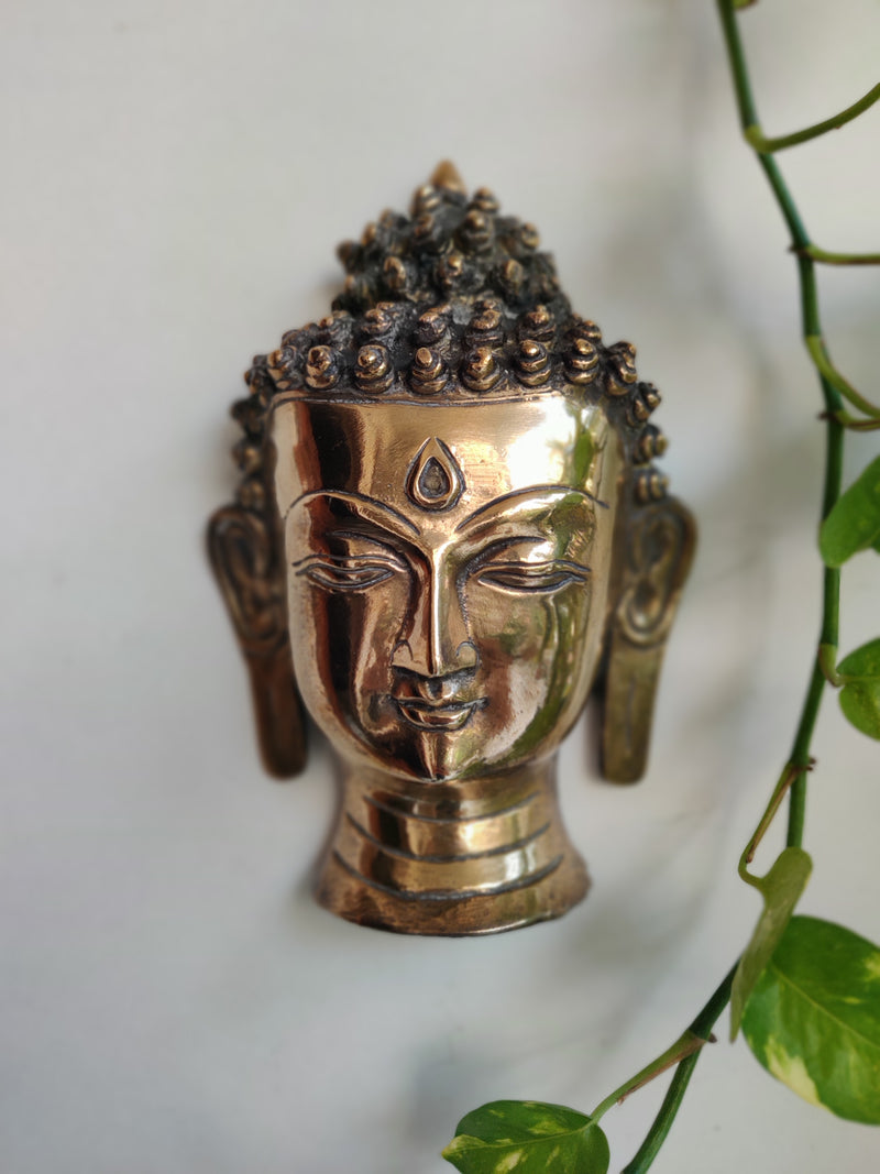 Wall Hanging Brass Buddha Mask