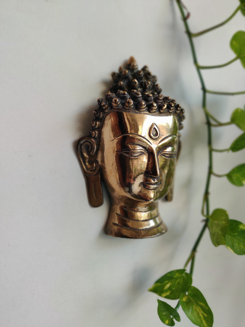 Wall Hanging Brass Buddha Mask