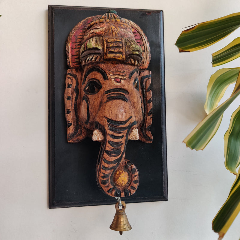 Wall Hanging Wooden Ganesha Mask
