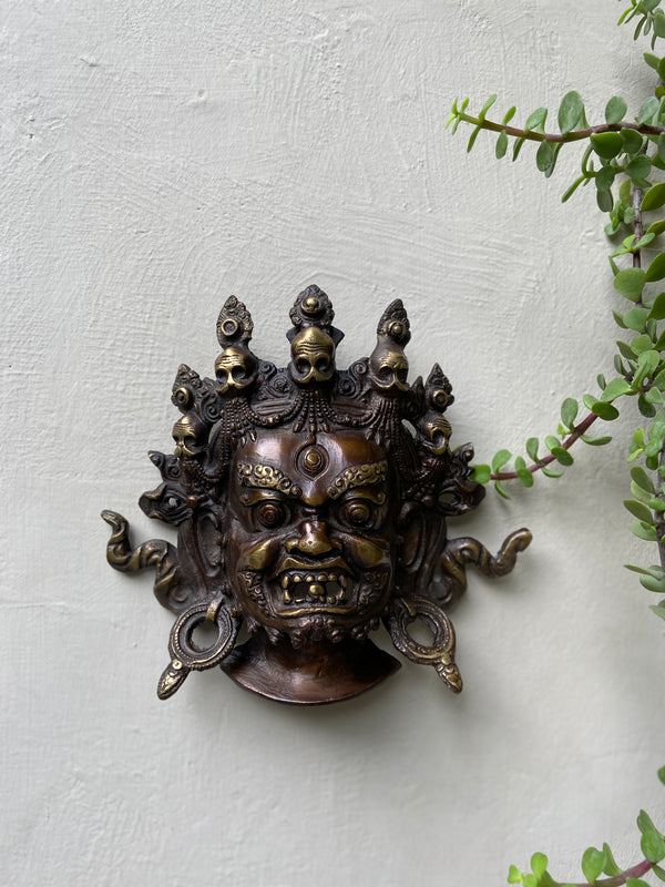 Brass Bhairav Wall Hanging Brass Bhairav