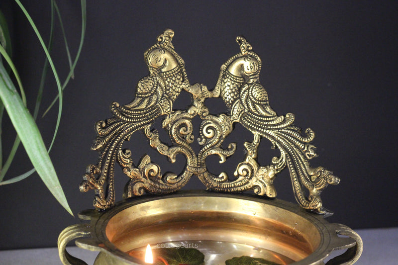 Brass Peacock Design Urli