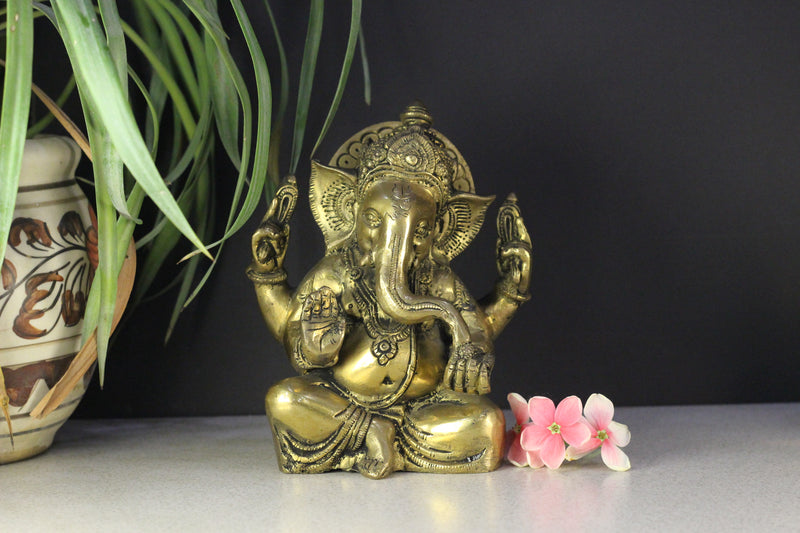 Brass Ganesha Statue 7''