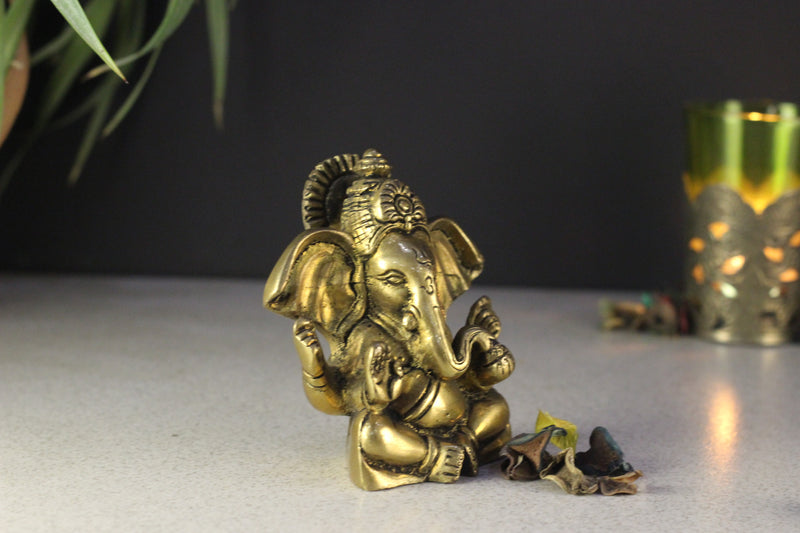 Brass Mukt Ganesha 3.5''