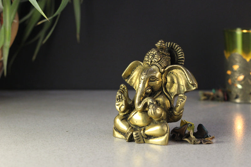 Brass Mukt Ganesha 3.5''