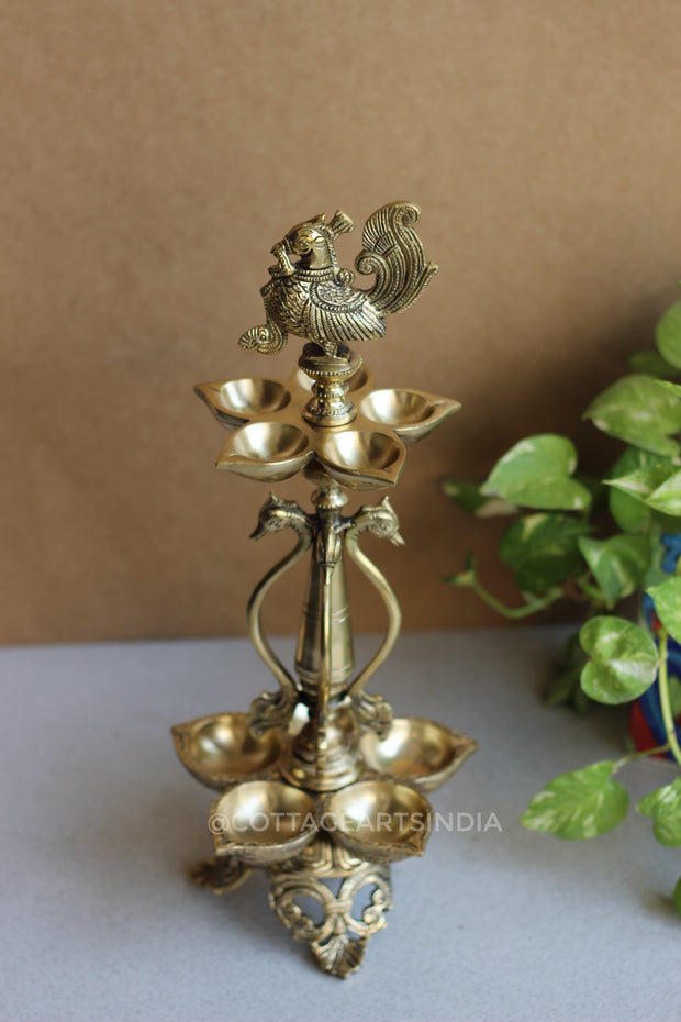 Brass Annapakshi Oil Diya Double 16”