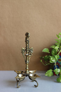 Brass Parrot Oil Lamp 14”