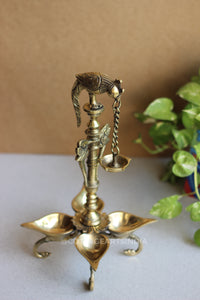 Brass Parrot Oil Lamp 14”