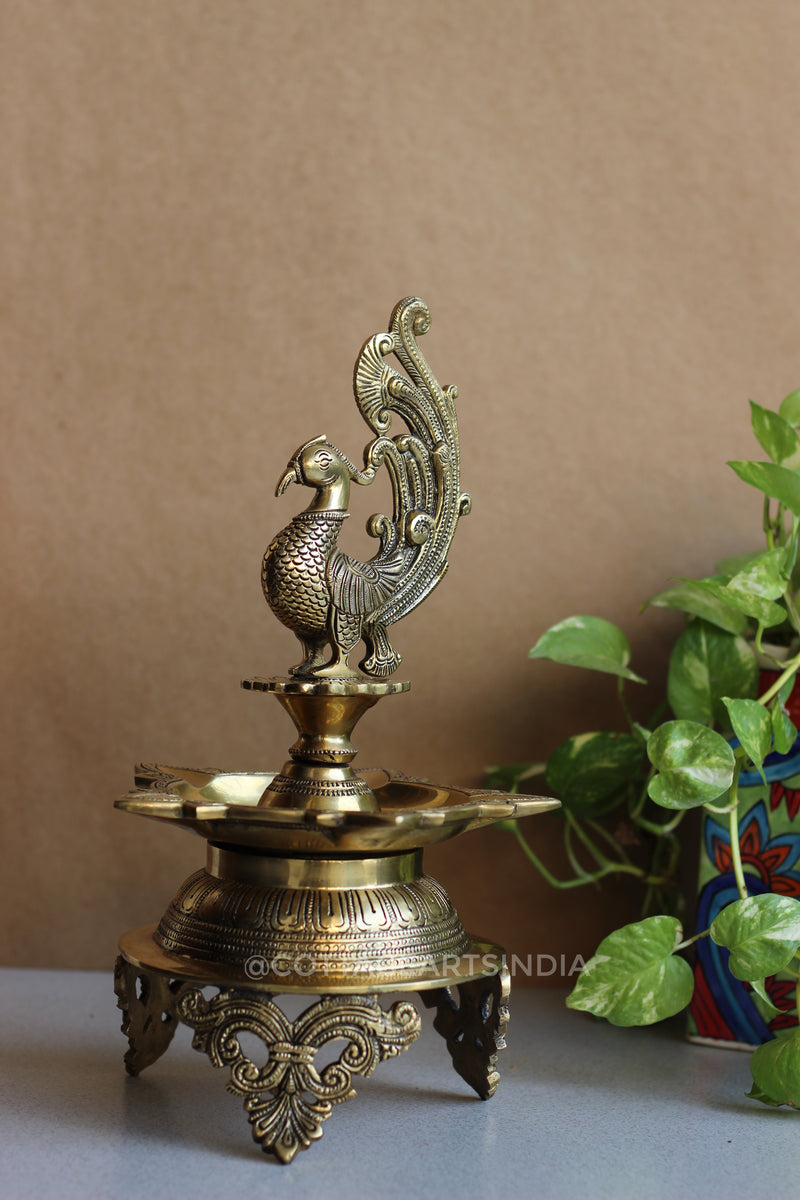 Brass Annapakshi Oil Lamp 14”