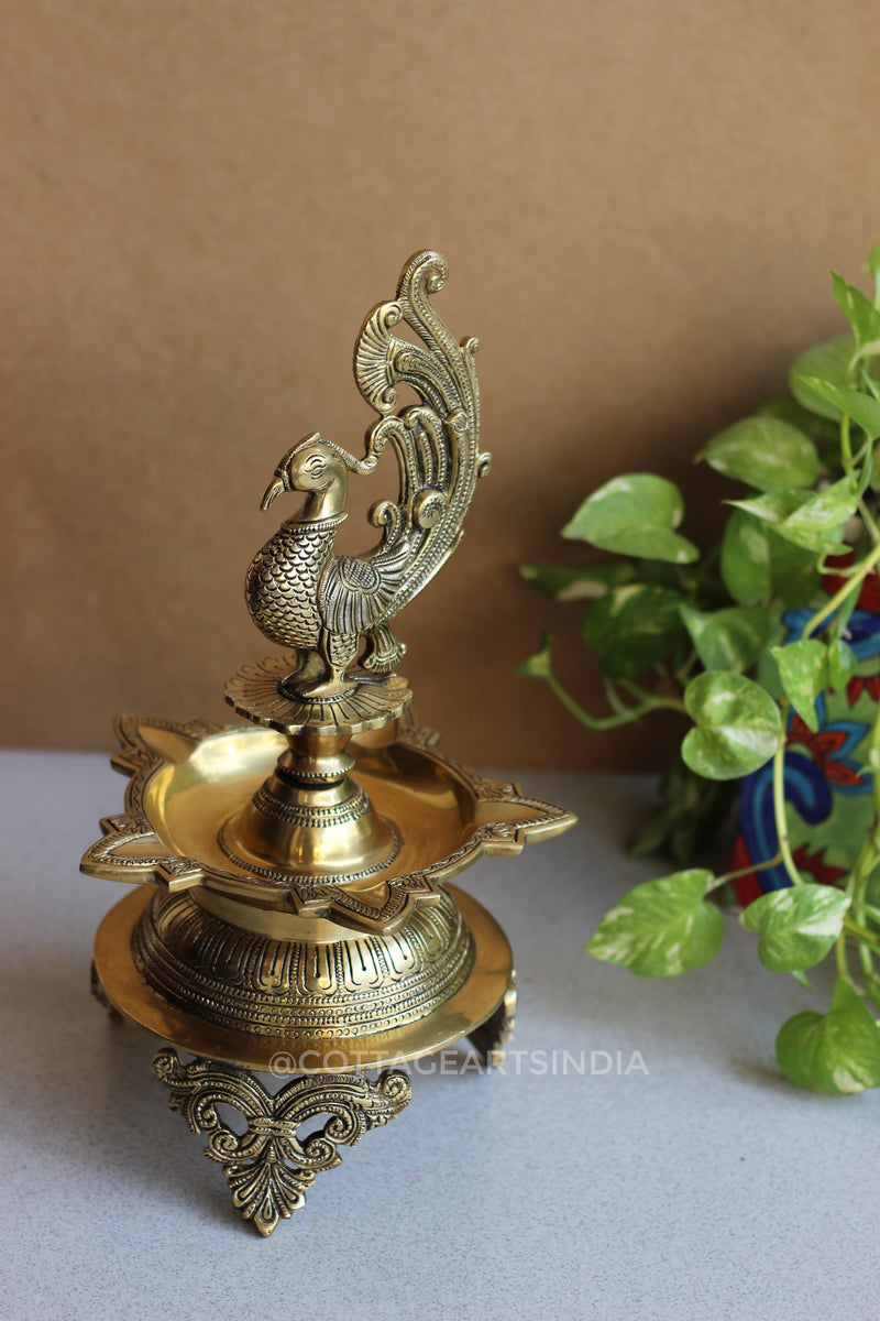 Brass Annapakshi Oil Lamp 14”