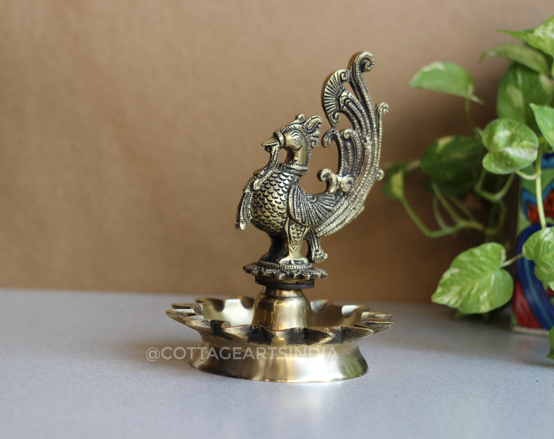 Brass Oil Annapakshi Oil Diya 8.5”