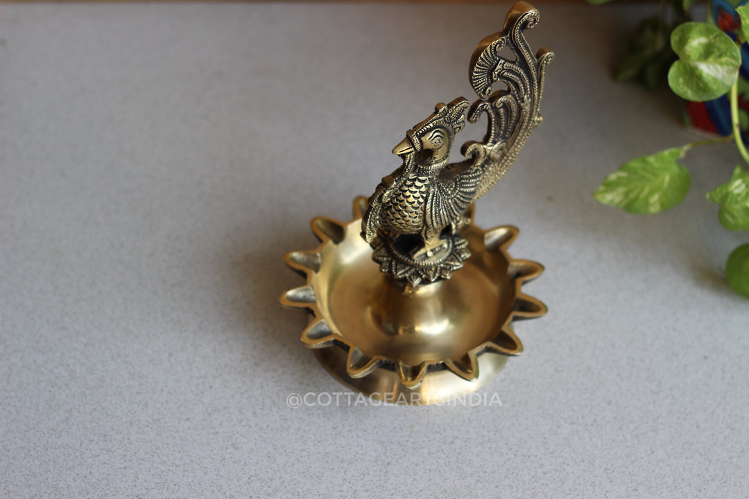 Brass Oil Annapakshi Oil Diya 8.5”