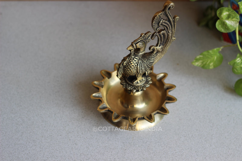 Brass Oil Annapakshi Oil Diya 8.5”