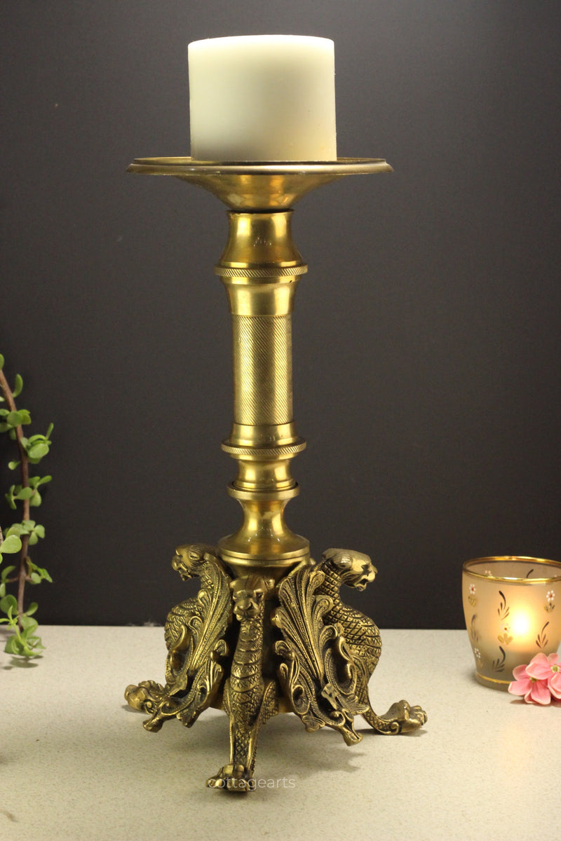 Brass Candle Stand Yali 13''