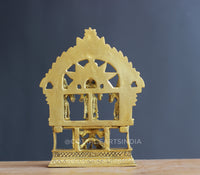 Brass Vishnu with Lakshmi, Bhudevi & Garuda 7.5 Inch | Vaishnava Sculpture