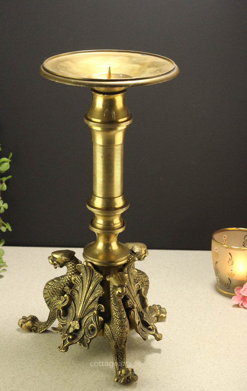 Brass Candle Stand Yali 13''