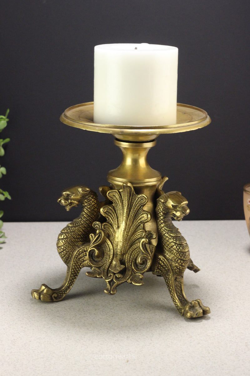 Brass Candle Stand Yali 7''