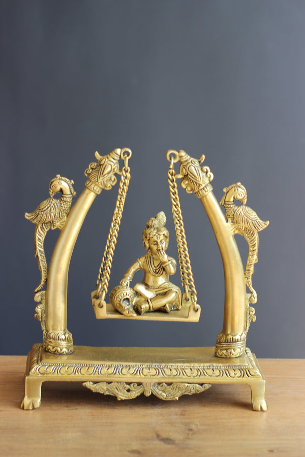 Brass Krishna on Swing