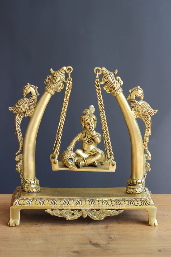 Brass Krishna on Swing