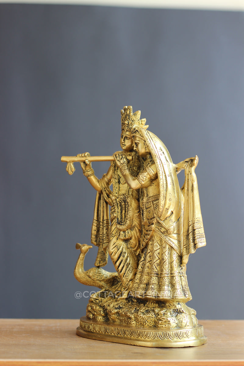 Brass Radha Krishna 10"