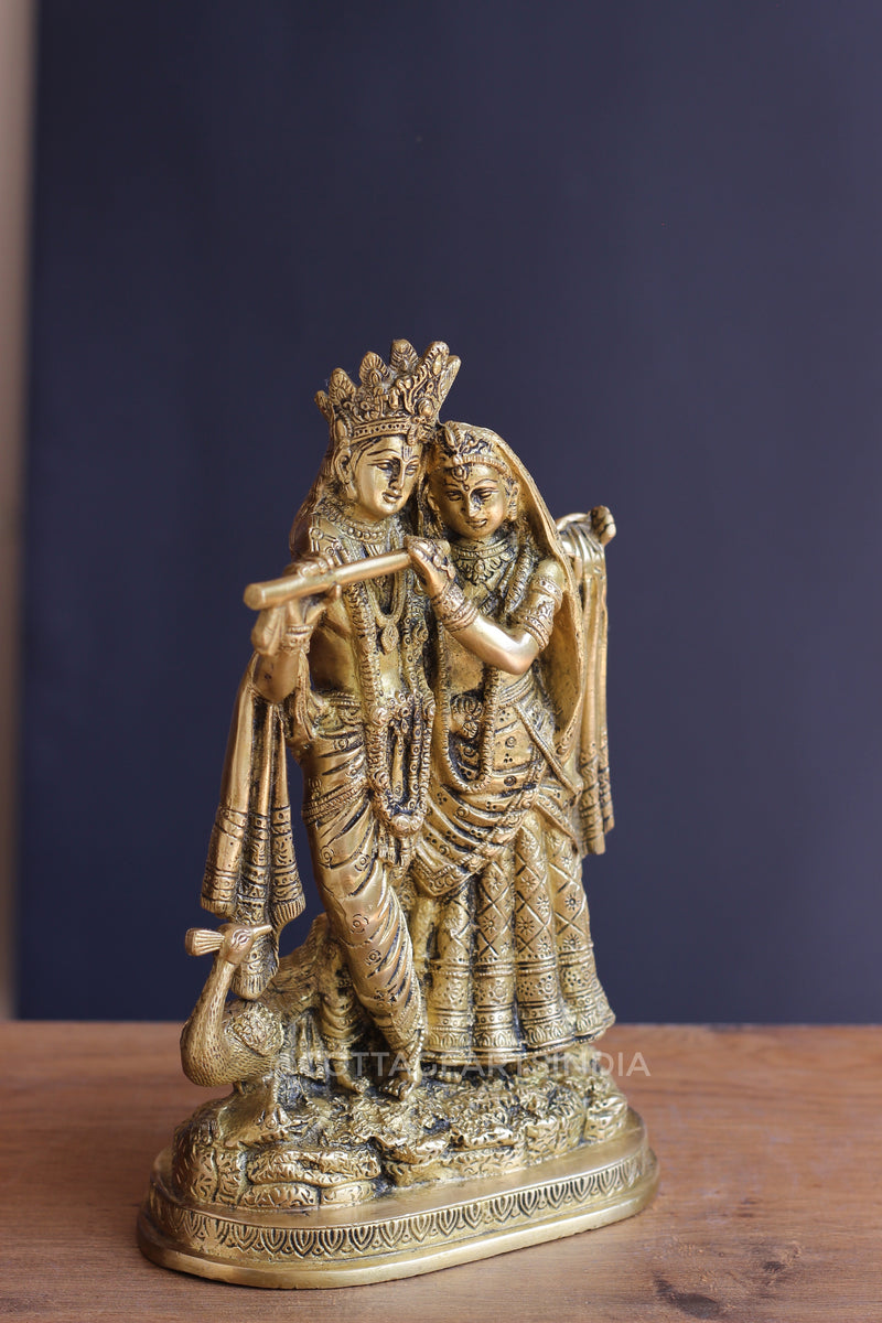 Brass Radha Krishna 10"