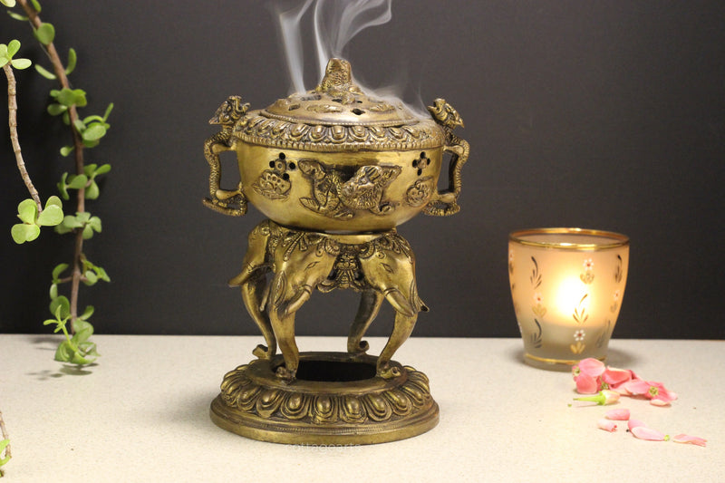 Brass Elephant Incense Holder