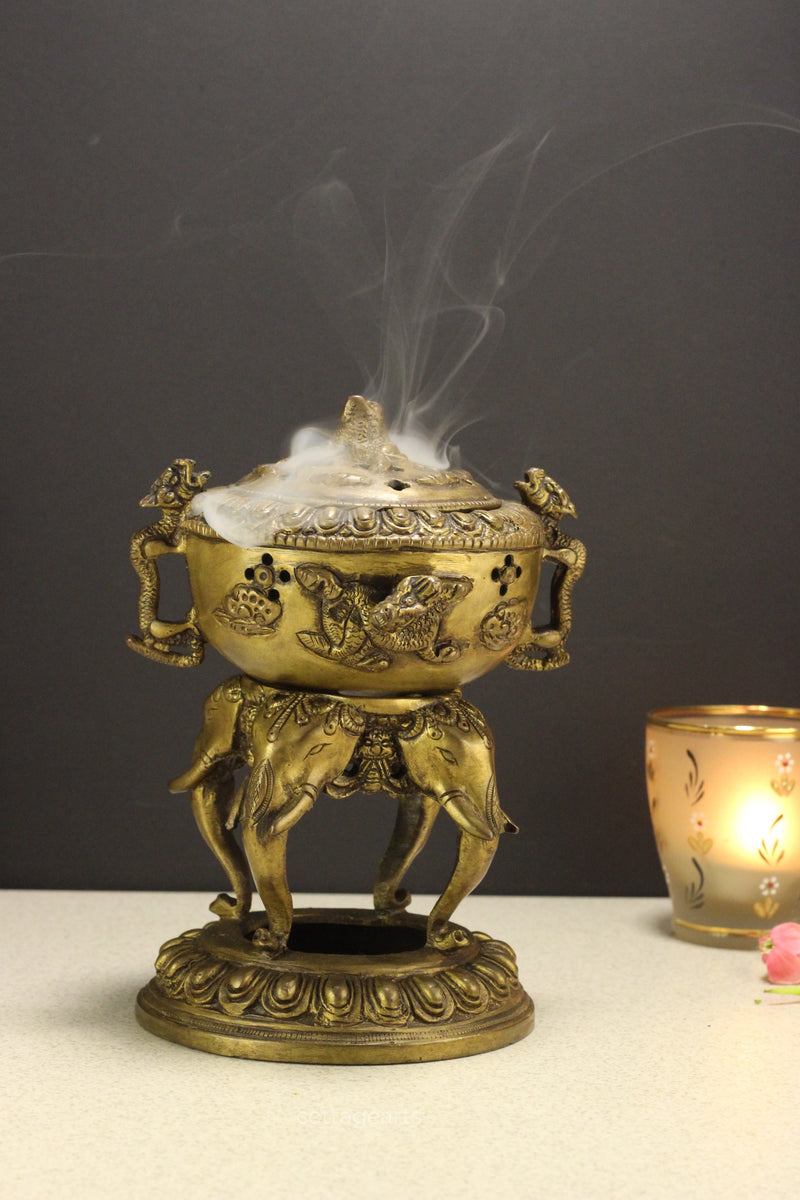 Brass Elephant Incense Holder