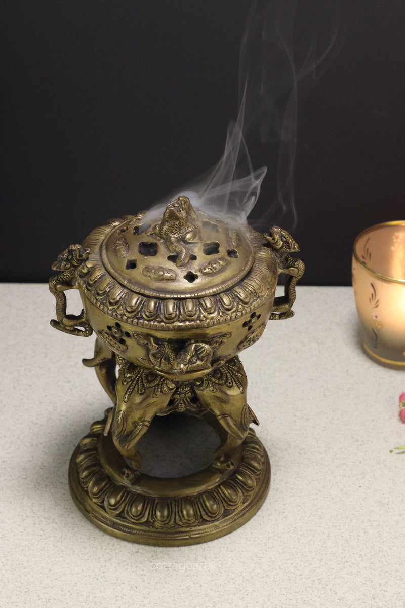 Brass Elephant Incense Holder