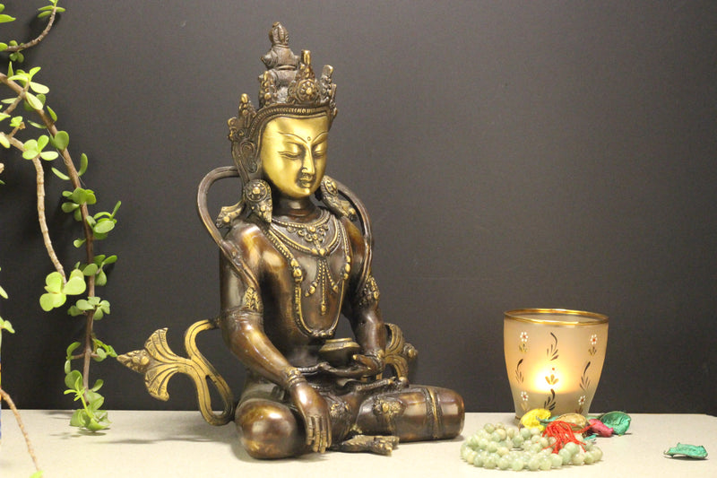 Brass Crown Buddha 10''