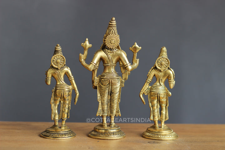 Brass Lord Vishnu , Laxmi and Bhudevi