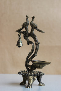 Brass Oil Diya with Bell 11''