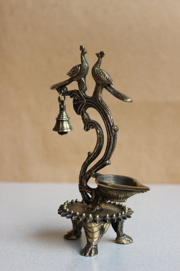 Brass Oil Diya with Bell 11''
