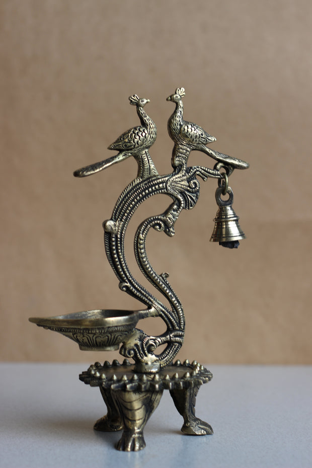 Brass Oil Diya with Bell 11''