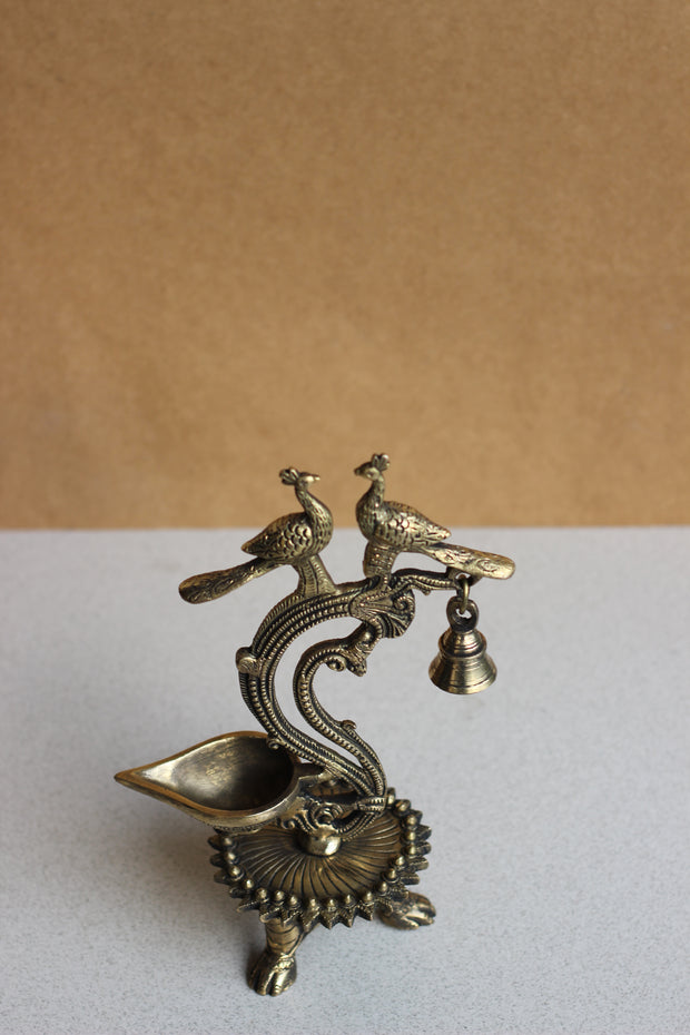 Brass Oil Diya with Bell 11''