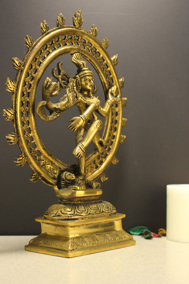 Brass Nataraja Statue | Handcrafted Lord Shiva Cosmic Dancer Sculpture