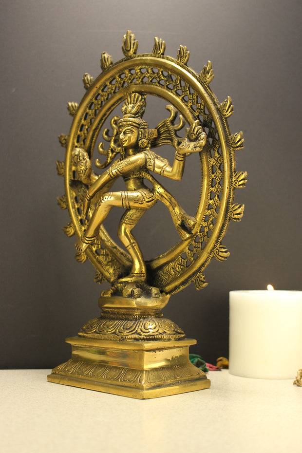 Brass Nataraja Statue | Handcrafted Lord Shiva Cosmic Dancer Sculpture