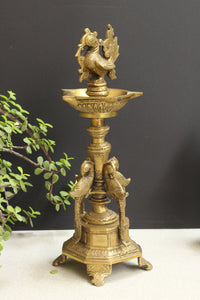 Brass 6 spouts Annapakshi Lamp Diya