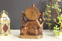 Brass Sitting Ganesha Statue | Handcrafted Lord Ganesh Idol in Antique Finish