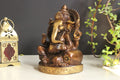 Brass Sitting Ganesha Statue | Handcrafted Lord Ganesh Idol in Antique Finish