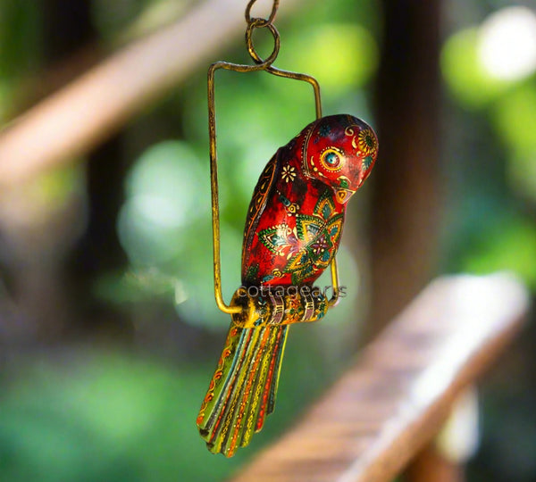 Wooden Hand Painted Parrot