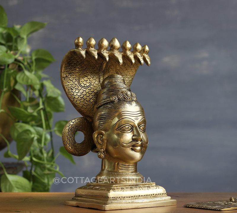 Brass Shiva and Sheshnag