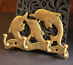 Brass Key Hanger -Coat Hooks-Dolphin