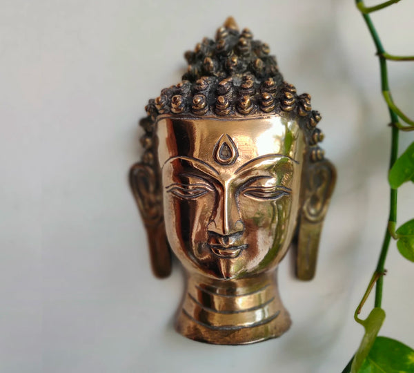 Wall Hanging Brass Buddha Mask