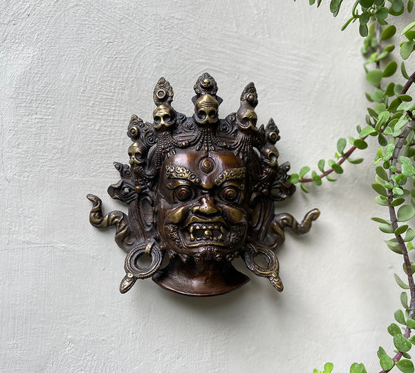 Brass Bhairav Wall Hanging Brass Bhairav