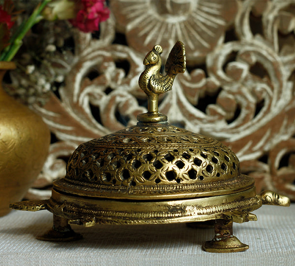 Brass Jaali Cut Incense Burner