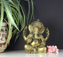 Brass Ganesha Statue 7''