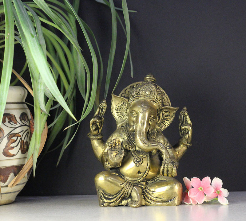 Brass Ganesha Statue 7''