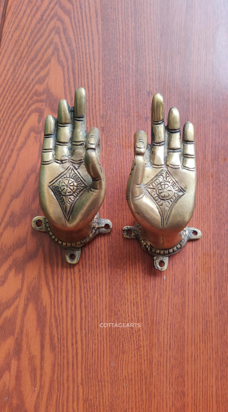 Brass Buddha Hand Door Handle